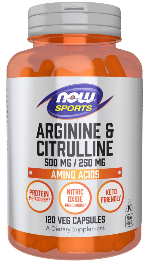 NOW Foods - Arginin &amp; Citrullin, 120 kapslar | Vitaminer och MineralerVeganska produkterAminosyror och BCAAHälsokostFitness och träning | Apoteka