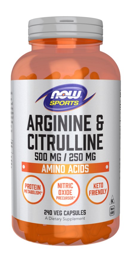 NOW Foods - Arginin &amp; Citrullin, 240 kapslar | Vitaminer och MineralerVeganska produkterAminosyror och BCAAHälsokostFitness och träning | Apoteka