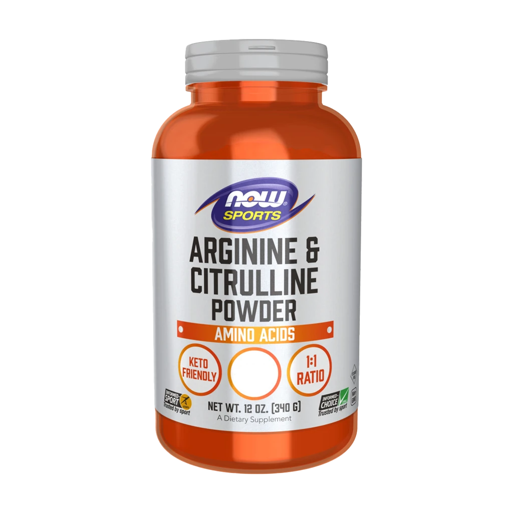 NOW Foods - Arginin &amp; Citrullin, Pulver - 340g | Veganska produkterAminosyror och BCAAHälsokostFitness och träningL-arginin | Apoteka