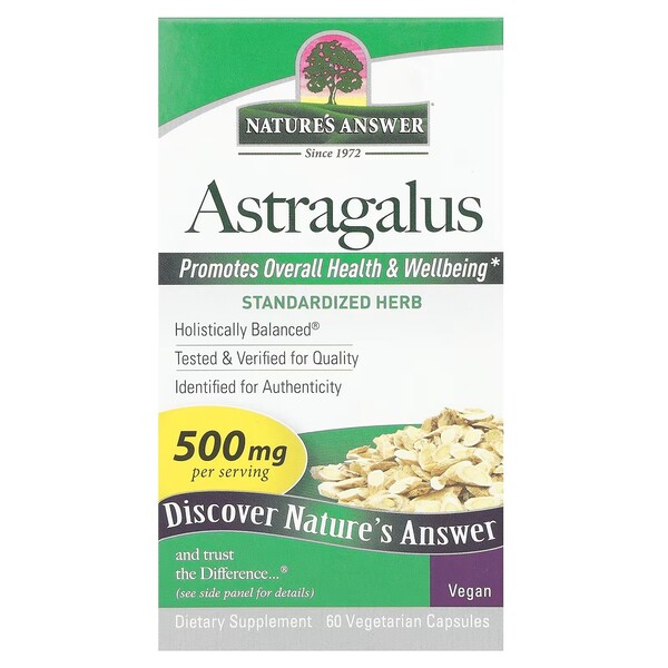 Natures Answer - Astragalusrot, 500 mg - 60 vegetabiliska kapslar | Veganska produkterHälsa och välbefinnandeHälsokostÖrter och växtbaserade preparat | Apoteka