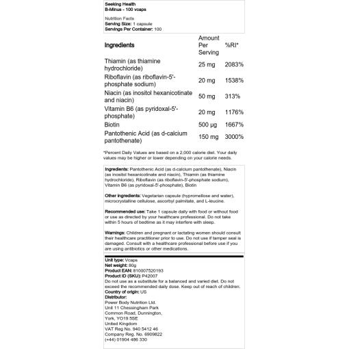 Seeking Health - B-Minus, 100 kapslar - Bild 2
