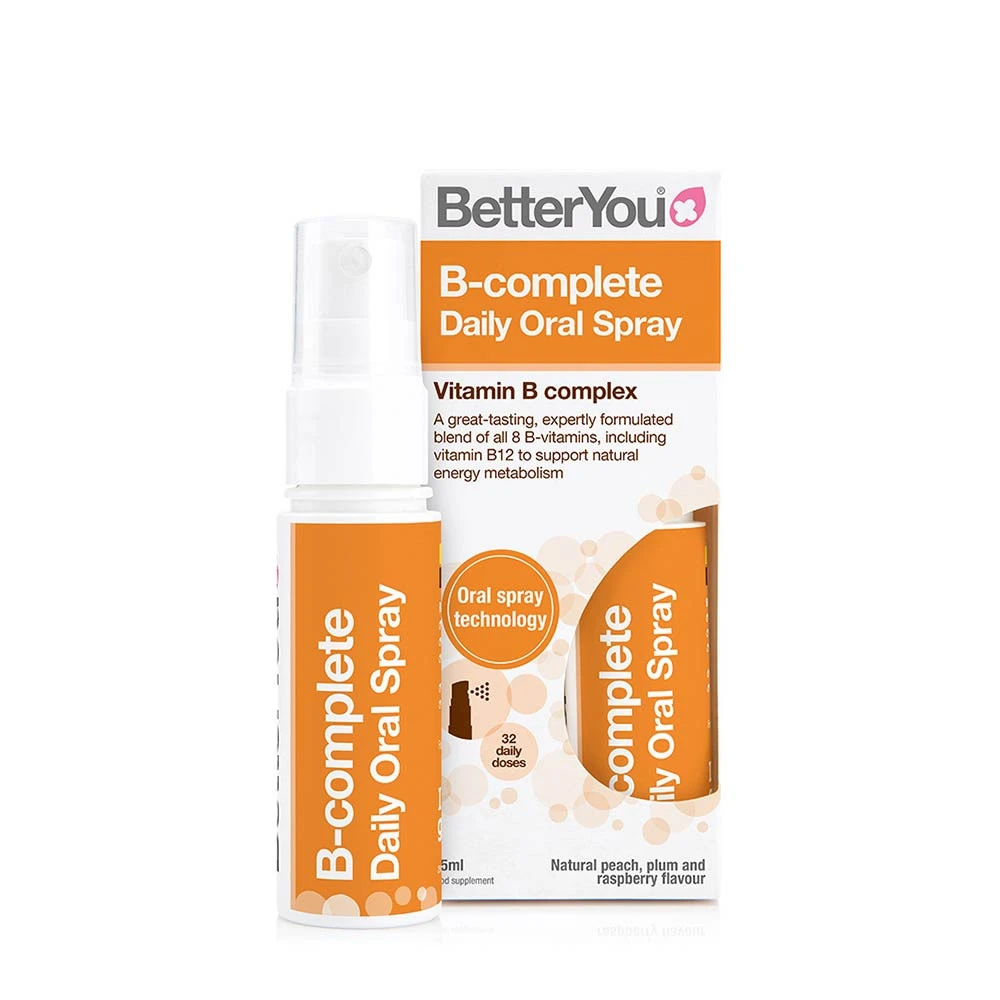 BetterYou - B-complete Daglig Munnspray, Naturlig Persika, Plommon &amp; Hallon - 25 ml | Vitaminer och MineralerB-vitaminHälsokost | Apoteka