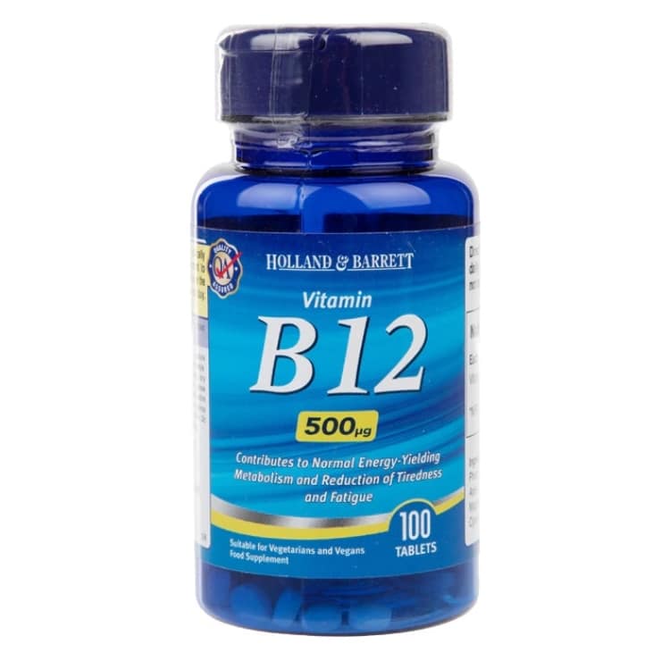 Holland &amp; Barrett - B12-vitamin, 500 mcg, 100 tabletter | Vitaminer och MineralerHälsa och välbefinnandeVissa vitaminerB-vitaminHälsokostB12 | Apoteka