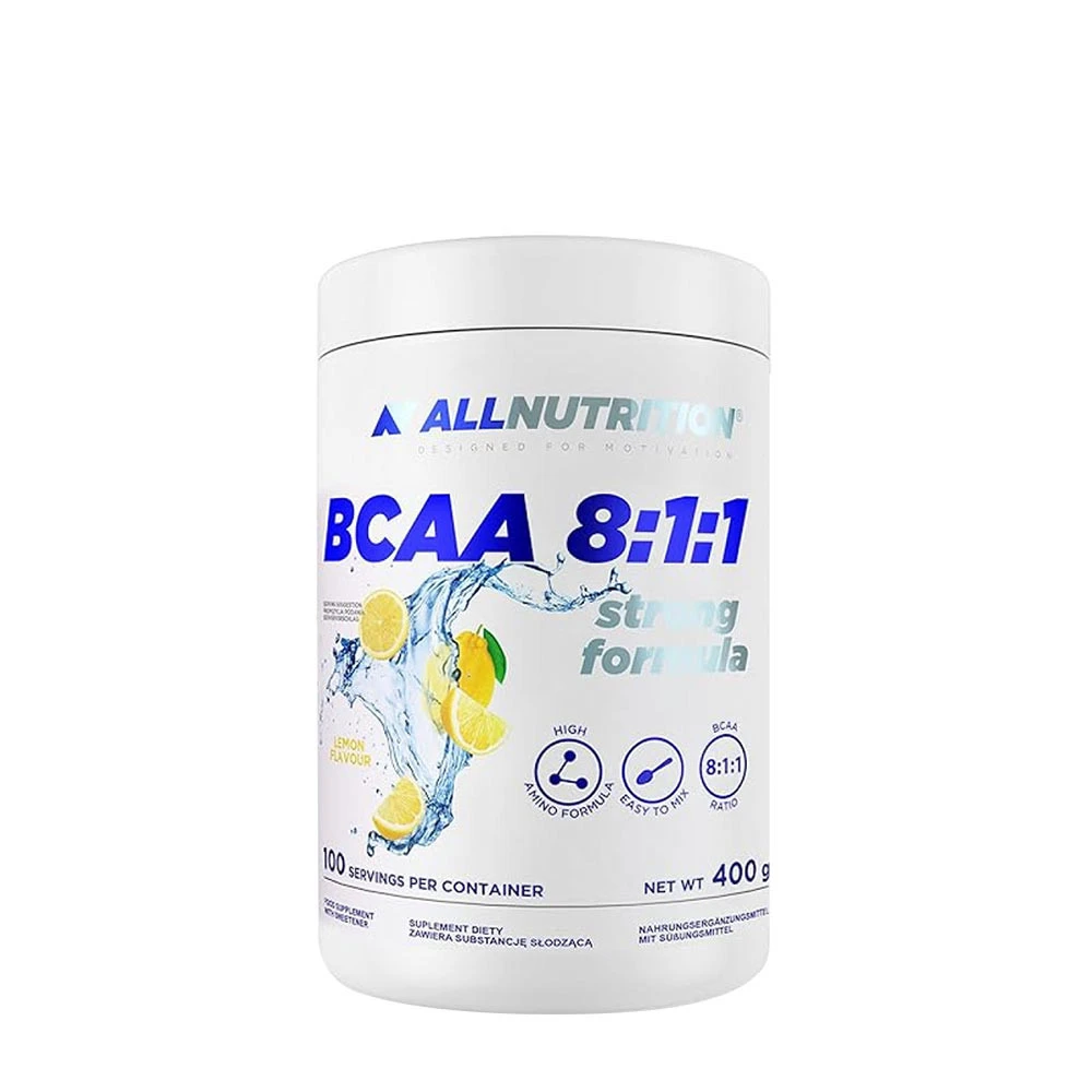 Allnutrition - BCAA 8:1:1 Stark Formel, Citron, 400g | Vitaminer och MineralerAminosyror och BCAAHälsokostAminosyrablandningarBCAA och EAAFitness och träning | Apoteka