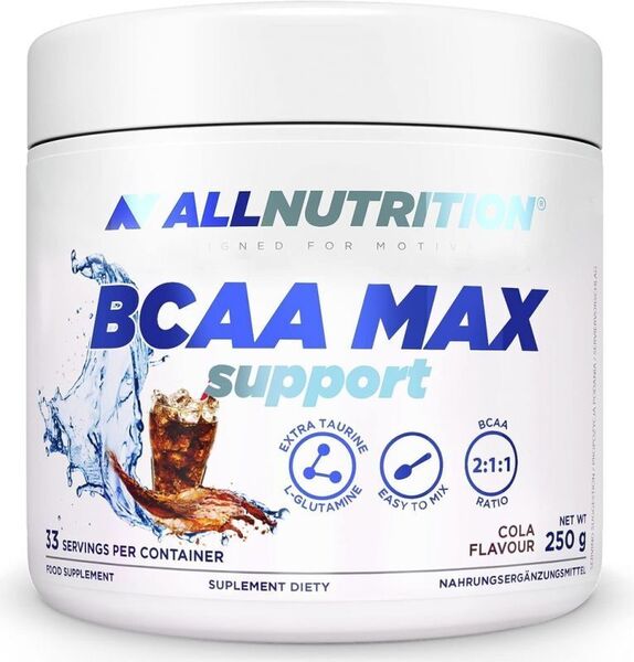 Allnutrition - BCAA Max Support, Cola, 250 g | Aminosyror och BCAAHälsokostAminosyrablandningarBCAA och EAAFitness och träning | Apoteka