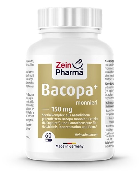 Zein Pharma - Bacopa Monnieri+, 150 mg, 60 kapslar | Veganska produkterHälsa och välbefinnandeHår och naglarHälsokostÖrter och växtbaserade preparat | Apoteka