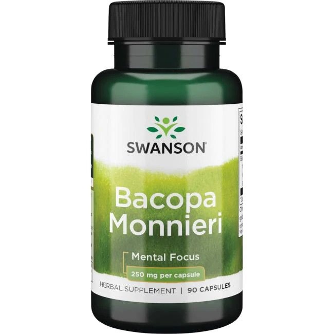 Swanson - Bacopa Monnieri, 250 mg - 90 kapslar | Vitaminer och MineralerHälsa och välbefinnandeAntioxidanterHälsokostÖrter och växtbaserade preparat | Apoteka