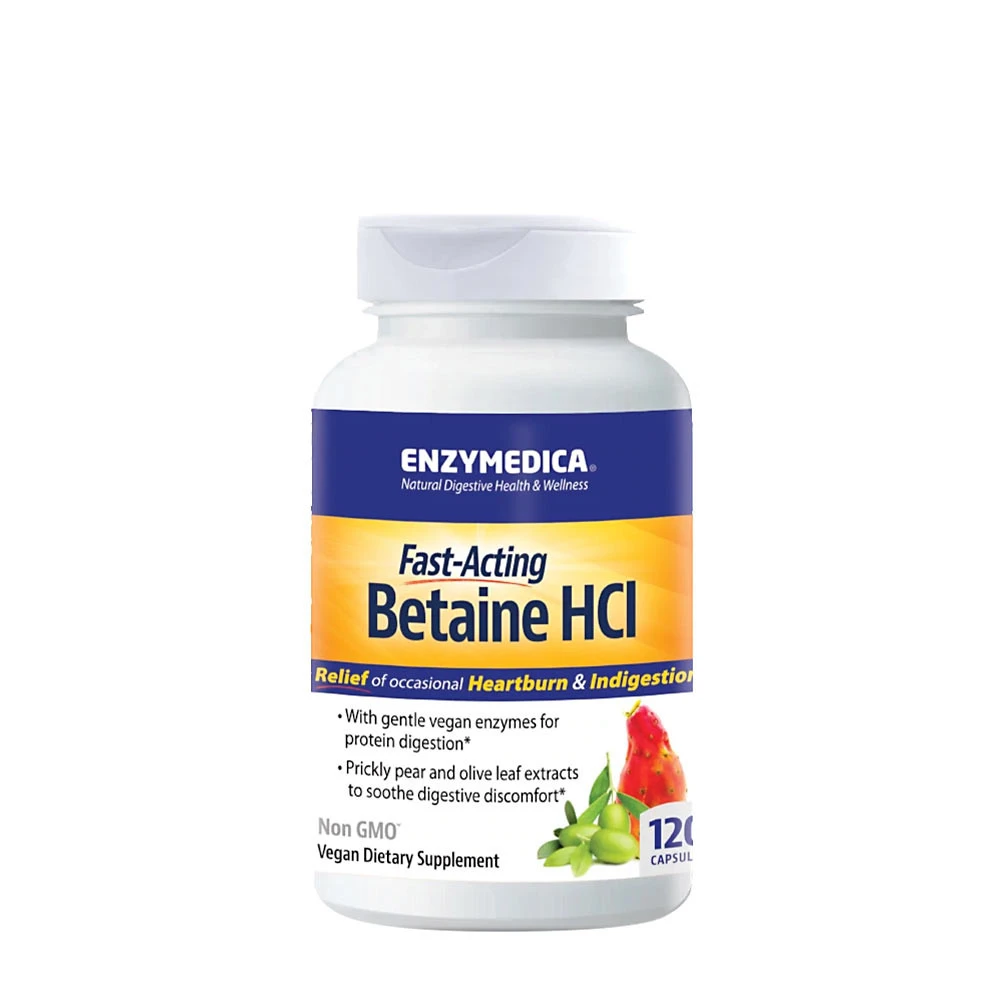 Enzymedica - Betaine HCl, 120 kapslar | Vitaminer och MineralerVeganska produkterHälsa och välbefinnandeHälsokostEnzymer | Apoteka