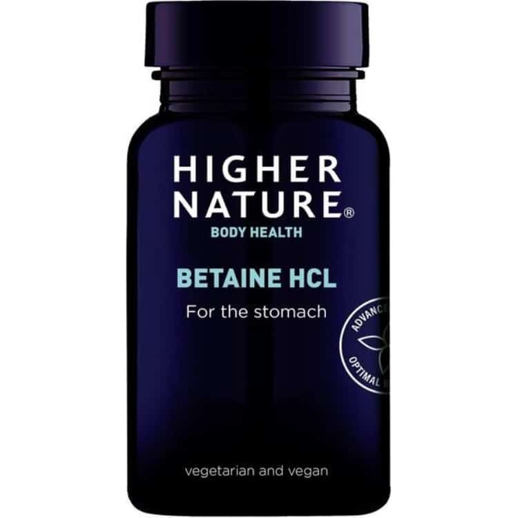 Higher Nature - Betaine HCl, 90 kapslar | Vitaminer och MineralerVeganska produkterHälsa och välbefinnandeHälsokostMatsmältningshälsa | Apoteka