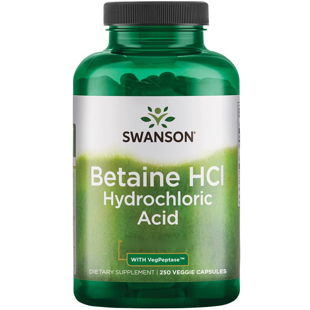 Swanson - Betaine HCl Saltsyra, 250 vegetabiliska kapslar - Bild 2