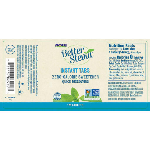 NOW - Better Stevia Snabbtabletter, 175 tabletter - Bild 2