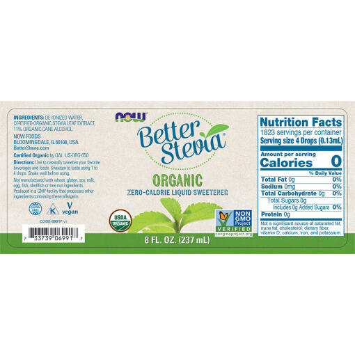 NOW - Better Stevia Flytande, 237 ml - Bild 2