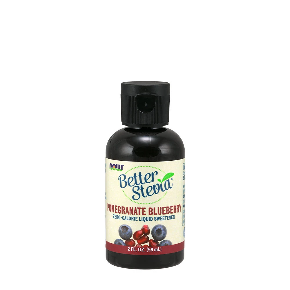 NOW - Better Stevia Flytande, Granatäpple Blåbär - 59 ml | Veganska produkterHälsokostSötningsmedel | Apoteka