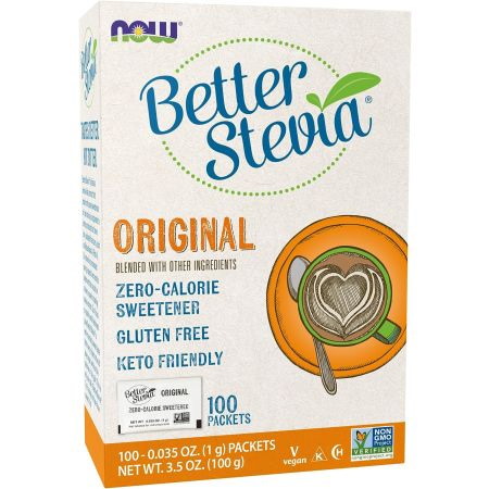 NOW Foods - Better Stevia, Original - 100 påsar | Veganska produkterHälsokostSötningsmedelSundhedsfødevarer | Apoteka