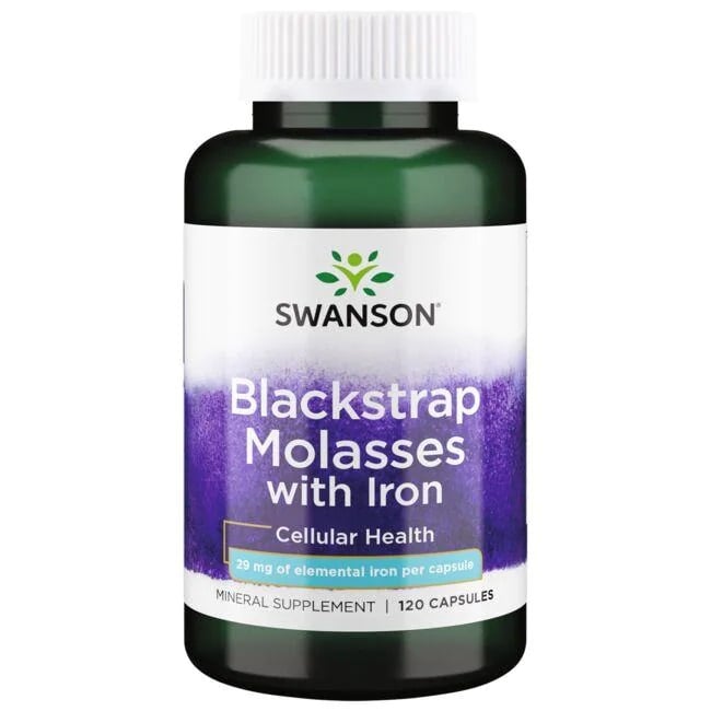 Swanson - Blackstrap Melass med Järn, 29 mg - 120 kapslar | Vitaminer och MineralerVissa mineralerHälsokostJärn | Apoteka