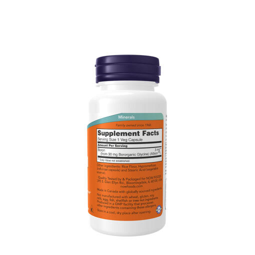 NOW - Boron, 3 mg vegetariska kapslar - Bild 2
