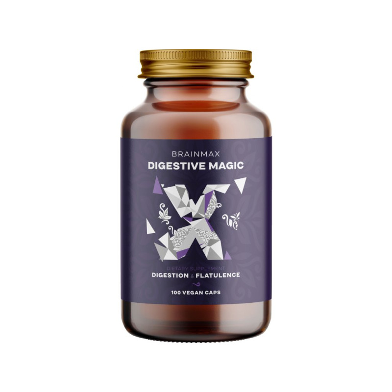 BrainMax - Digestive Magic, matsmältningsenzymer, kapslar | Nya produkterMatsmältningshälsaGurkmejaEnzymer | Apoteka