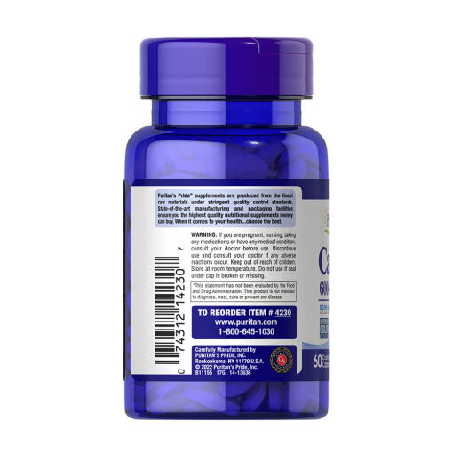 Puritan's Pride - Kalcium + Vitamin D3, 60 tabletter - Bild 6