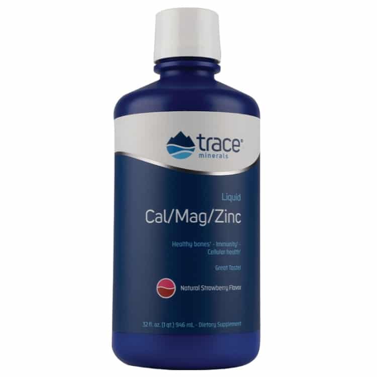 Trace Minerals - Kalcium/Magnesium/Zink, flytande, jordgubbssmak - 946 ml | Vitaminer och MineralerVissa mineralerZinkHälsa och välbefinnandeHälsokostMagnesiumKalcium | Apoteka