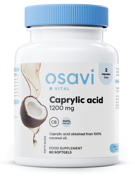 Osavi - Kaprylsyra, 1200 mg - 60 mjukkapslar | Hälsa och välbefinnandeÖrttillskottHälsokost | Apoteka
