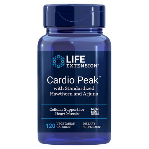 Cardio Peak med standardiseret hvidtjørn og Arjuna - 120 vcaps