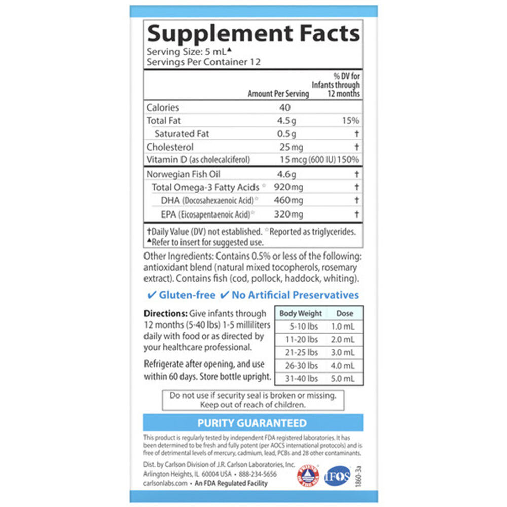 Carlson Labs - Baby's DHA, 60 ml - Bild 3