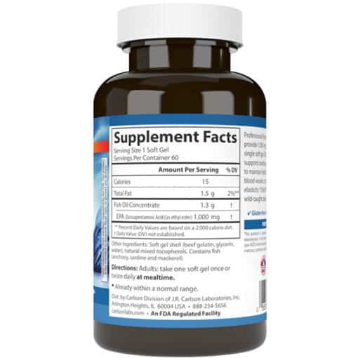 Carlson Labs - Elite EPA Gems, 1000 mg, 60 mjukkapslar - Bild 3