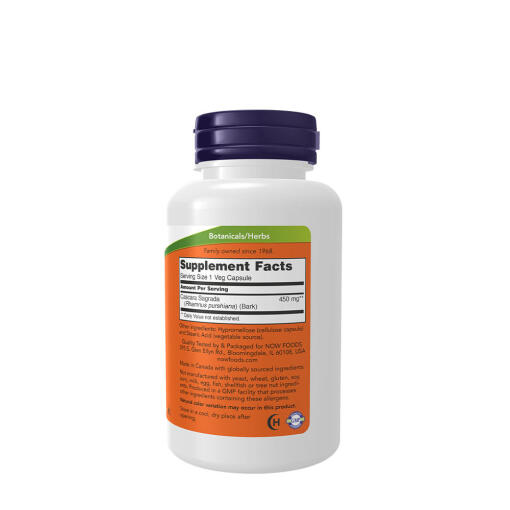 NOW - Cascara Sagrada, 450 mg kapslar - Bild 2