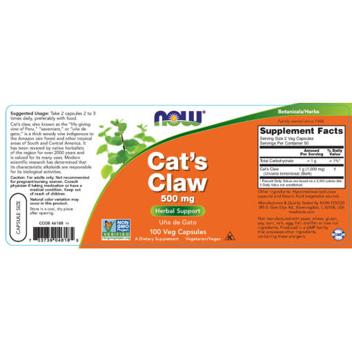NOW - Cat's Claw, 500 mg kapslar - Bild 2