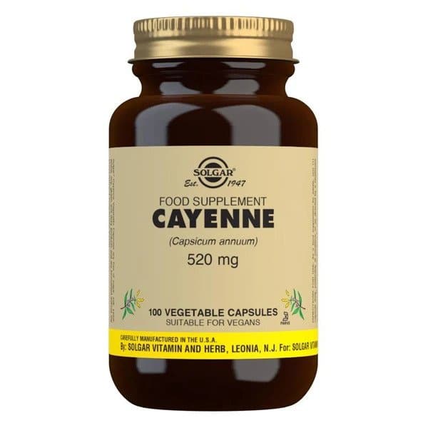 Solgar - Cayenne, 520 mg, 100 vegetabiliska kapslar | Vitaminer och MineralerVeganska produkterHälsa och välbefinnandeÖrttillskottHälsokostÖrter och växtbaserade preparat | Apoteka