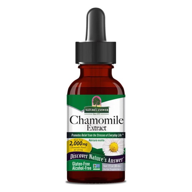 Natures Answer - Kamomillextrakt, 30 ml | Vitaminer och MineralerHälsa och välbefinnandeÖrttillskottHälsokostHumörförbättringÖrter och växtbaserade preparat | Apoteka