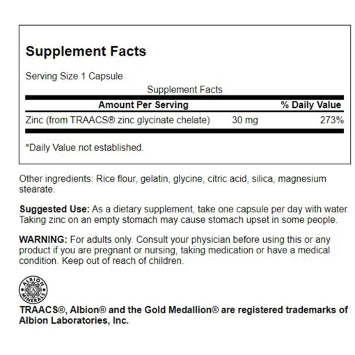 Swanson - Kelaterat Zink, 30 mg - 90 kapslar - Bild 3