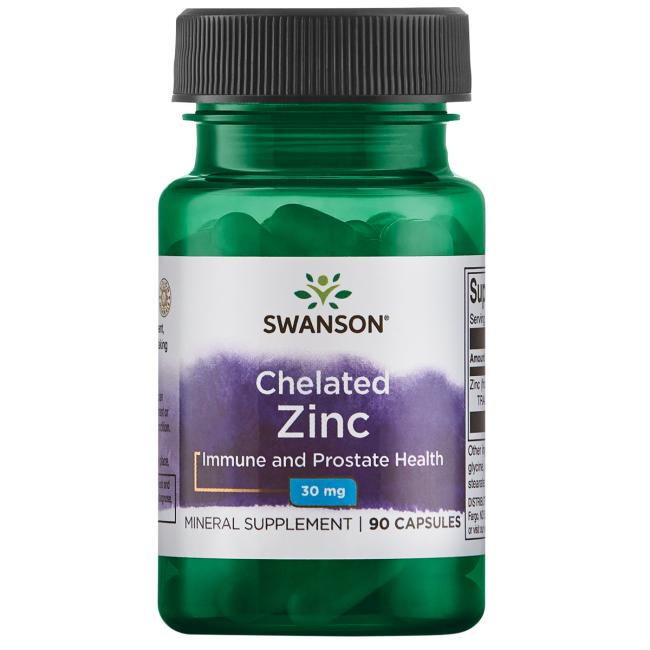 Swanson - Kelaterat Zink, 30 mg - 90 kapslar | Vitaminer och MineralerVissa mineralerZinkHälsokostMultimineralerKalcium | Apoteka