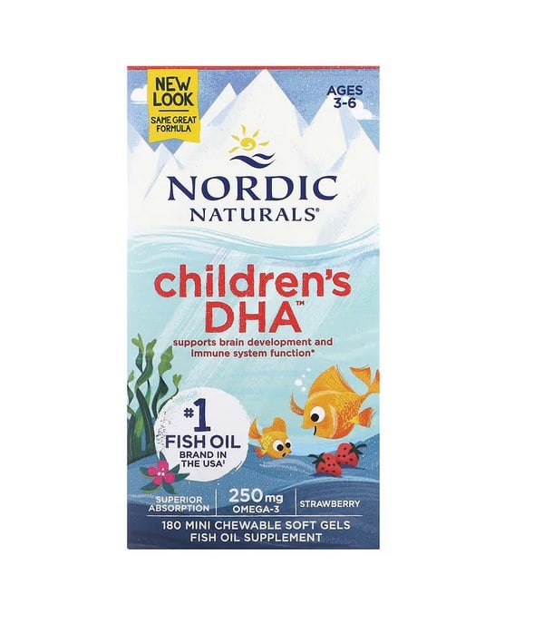Barns DHA, 250 mg Omega-3 Jordgubbssmak - 180 mini softgels | Vitaminer och MineralerOmegas - EFA - CLA - oljorHälsokostBarns hälsaOmega & Näringsoljor | Apoteka