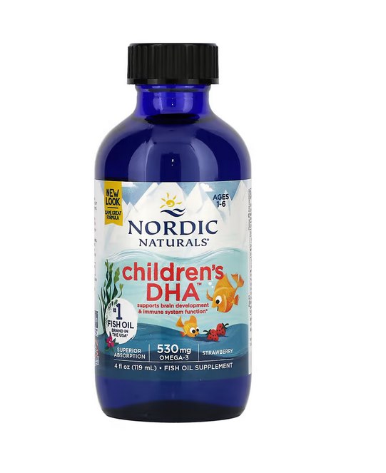 Barns DHA, 530 mg Omega-3 Jordgubbssmak (EAN 768990567803) - 119 ml | Vitaminer och MineralerVeganska produkterOmegas - EFA - CLA - oljorOmega och fiskoljaHälsokostOmega & Näringsoljor | Apoteka