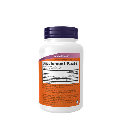 NOW - Chitosan 500 mg med Krom, kapslar - Bild 2