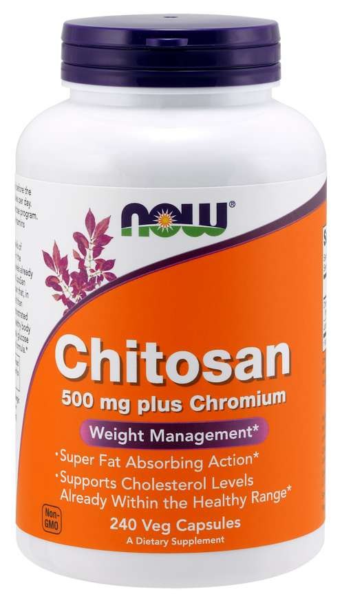 NOW Foods - Chitosan 500 mg med krom, 240 vegetabiliska kapslar | Vitaminer och MineralerKosttillskott för kvinnorViktkontrollHälsokostKrompikolinat | Apoteka