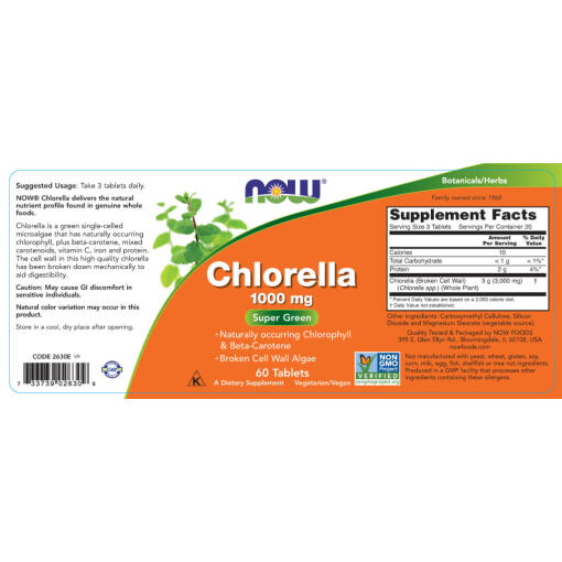 NOW - Chlorella, 1000 mg - Bild 2