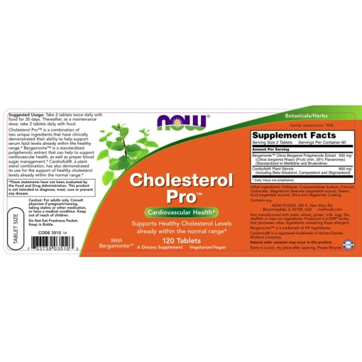 NOW - Cholesterol Pro, 120 tabletter - Bild 2