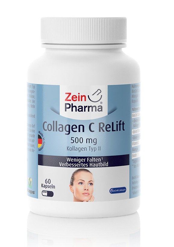 Zein Pharma - Collagen C ReLift, 500 mg - 60 kapslar | Hälsa och välbefinnandeHälsokostKollagen | Apoteka