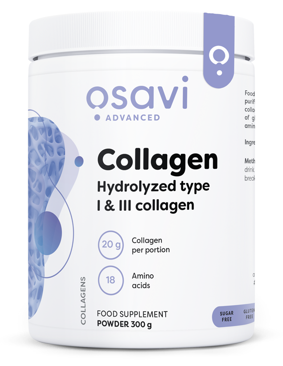 Osavi - Hydrolyserade Kollagenpeptider Typ 1 &amp; 3, 300g | Vitaminer och MineralerHälsa och välbefinnandeKosttillskott för kvinnorImmunförsvaretHälsokostKollagenVitalitetStöd för ledernaFräsch hud | Apoteka