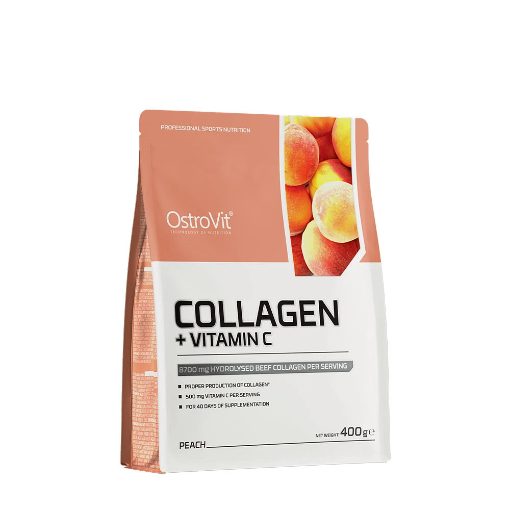 OstroVit - Kollagen + Vitamin C, Persika - 400g | Vitaminer och MineralerHälsa och välbefinnandeC-vitaminHälsokostKollagen | Apoteka