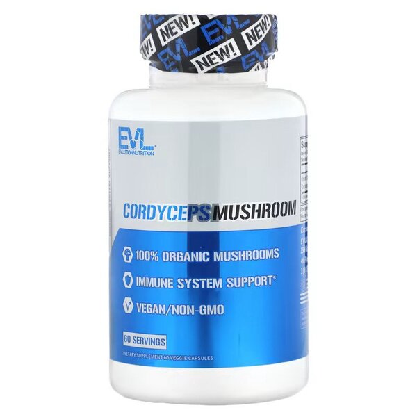 EVLution Nutrition - Cordyceps Svamp, 60 kapslar | Veganska produkterHälsa och välbefinnandeHälsokostSvamptillskottÖrter och växtbaserade preparat | Apoteka