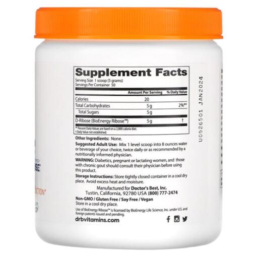 Doctor's Best - D-Ribose, Pulver - 250g - Bild 3