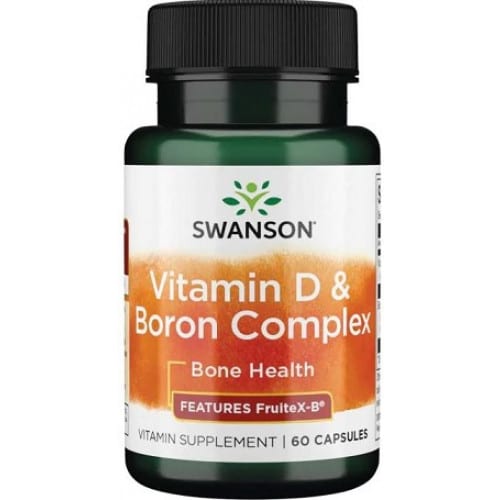 Swanson - D-vitamin &amp; Bor-komplex, 60 kapslar | Vitaminer och MineralerMultivitaminerVissa vitaminerD-vitaminHälsokost | Apoteka