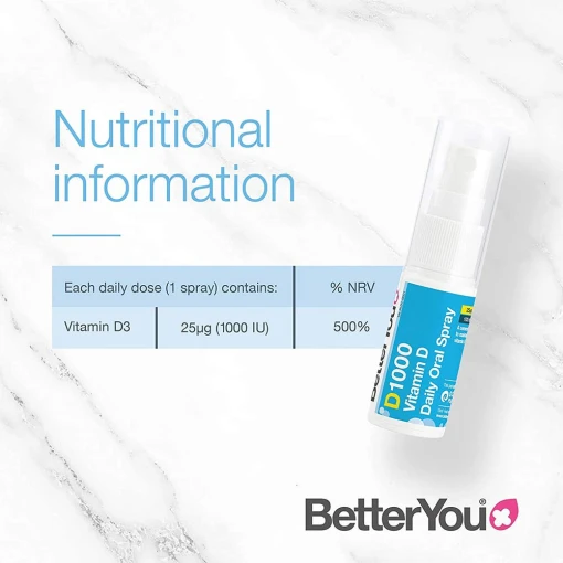 BetterYou - D1000 Daglig Vitamin D Munspray, 15 ml - Bild 2