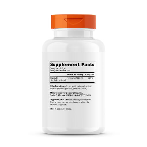 Doctor's Best - Vitamin D3, 5000 IE, 720 kapslar - Bild 6
