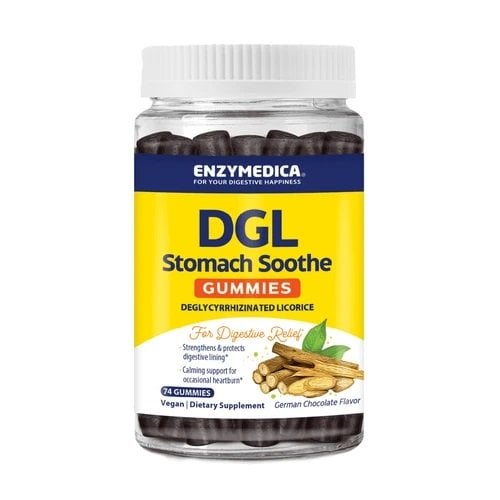 Enzymedica - DGL Mage Lugnande Gummies, Tysk Choklad - 74 stycken | Veganska produkterHälsa och välbefinnandeHälsokostKosttillskott för husdjurMatsmältningshälsa | Apoteka