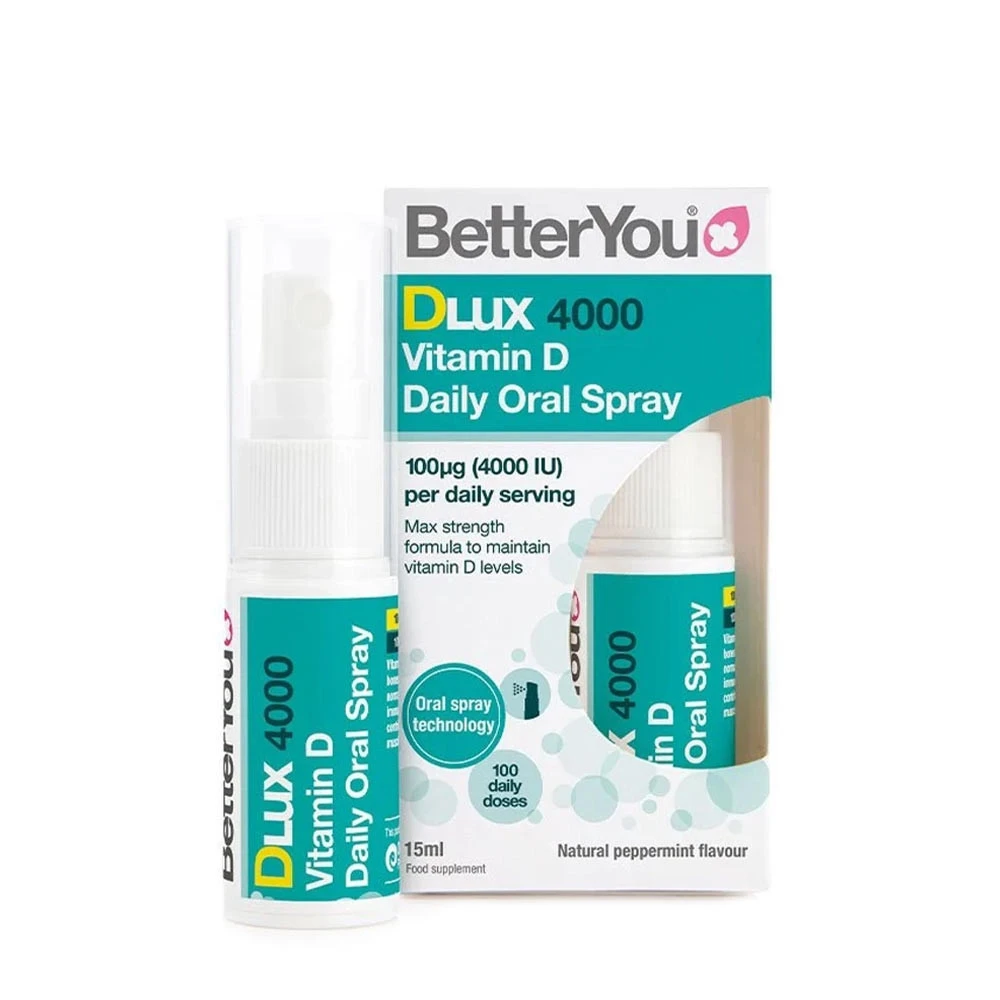 BetterYou - DLux 4000 Dagligt Vitamin D Munsspray, Naturlig Pepparmynta - 15 ml | Vitaminer och MineralerHälsa och välbefinnandeD-vitaminHälsokost | Apoteka