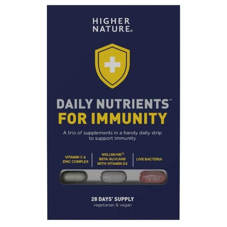 Higher Nature - Dagliga Näringsämnen för Immunförsvaret, 28 dagars förbrukning (kapslar och tabletter) | Vitaminer och MineralerHälsa och välbefinnandeImmunförsvaretHälsokost | Apoteka